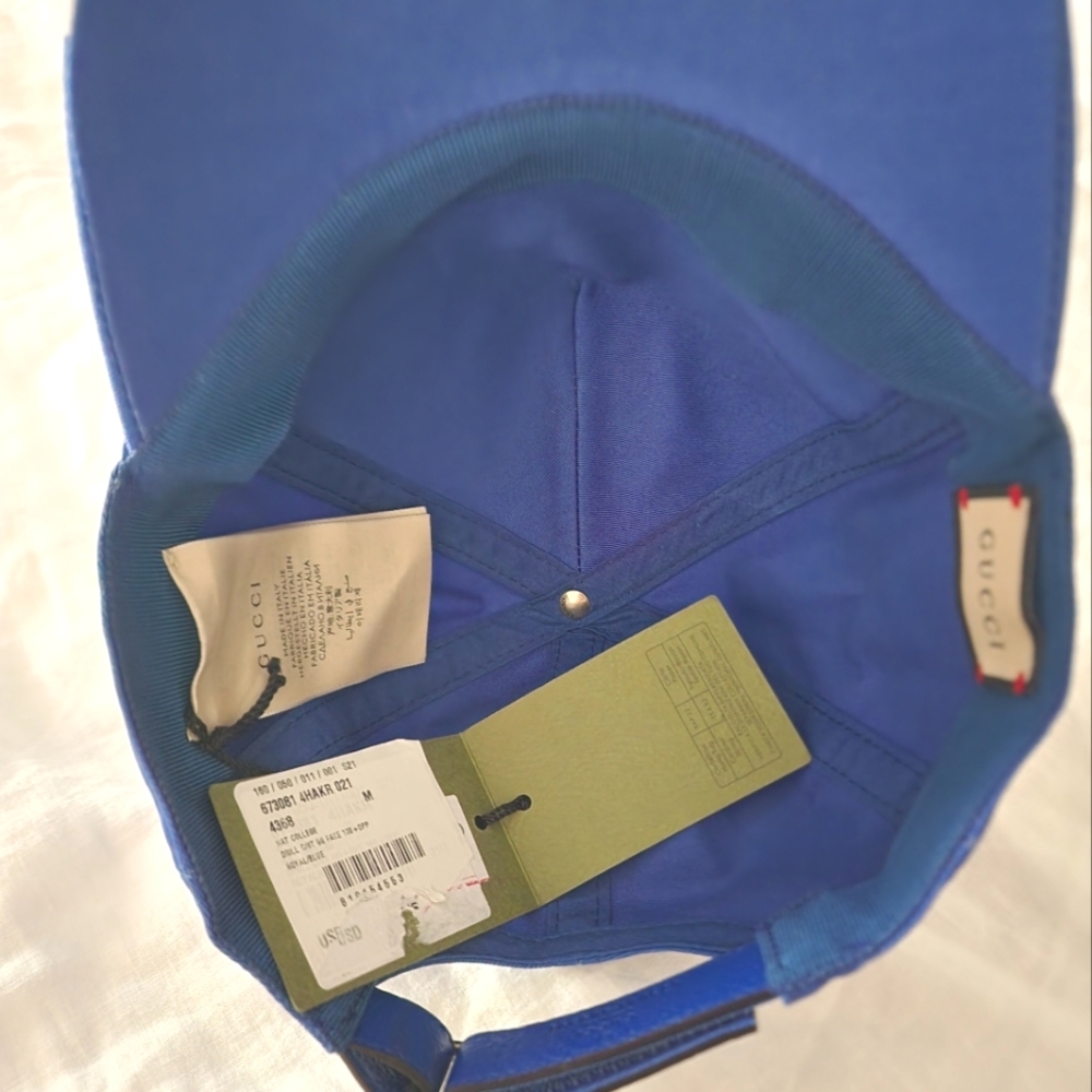 GUCCI Blue 100 GG Baseball Cap Hat NWT - Picture 4 of 4
